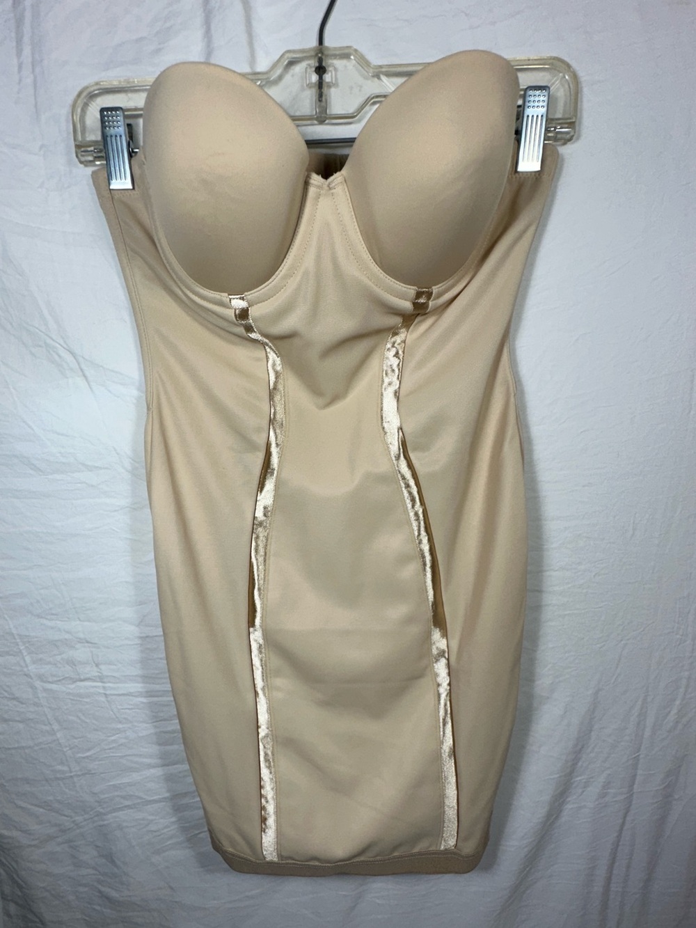Maidenform 34B Strapless Convertible Full Slip Shapewear Latte 2304